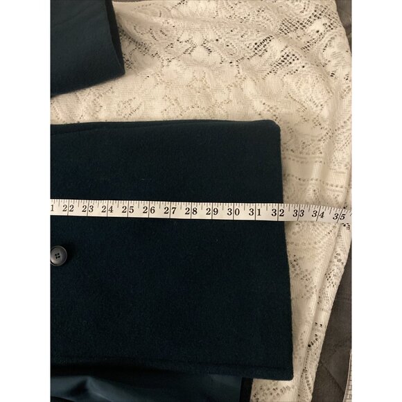 Vintage Wool Pea Coat 82/18 Blend Union Made Emerald Green - Picture 6 of 8